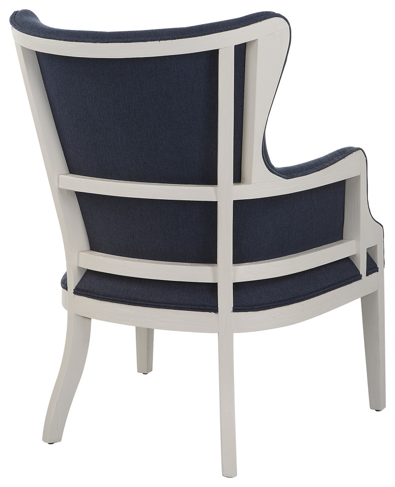 Uttermost Gordonston Blue Fabric Accent Chair   Modern   Armchairs And Accent Chairs   by Zin Home  Houzz