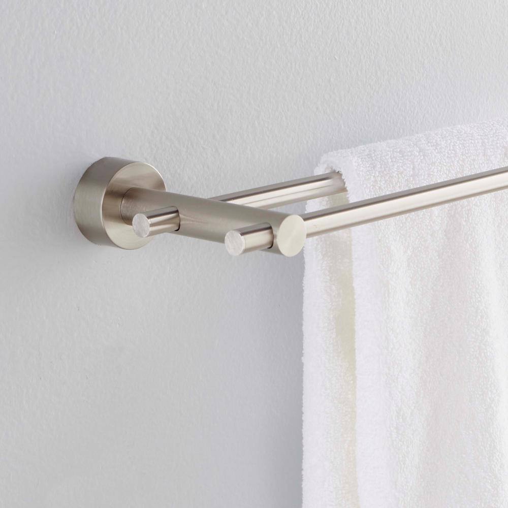 Glacier Bay Innburg 24 in. Double Towel Bar in Brushed Nickel BD611200BN