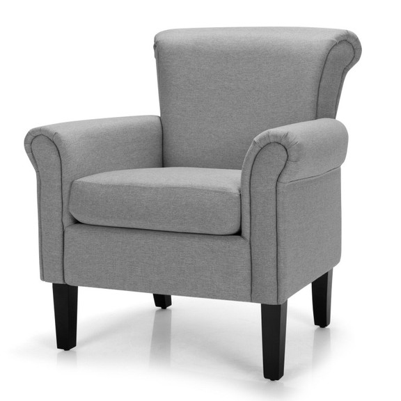 Costway 38019675 Upholstered Fabric Accent Chair w...