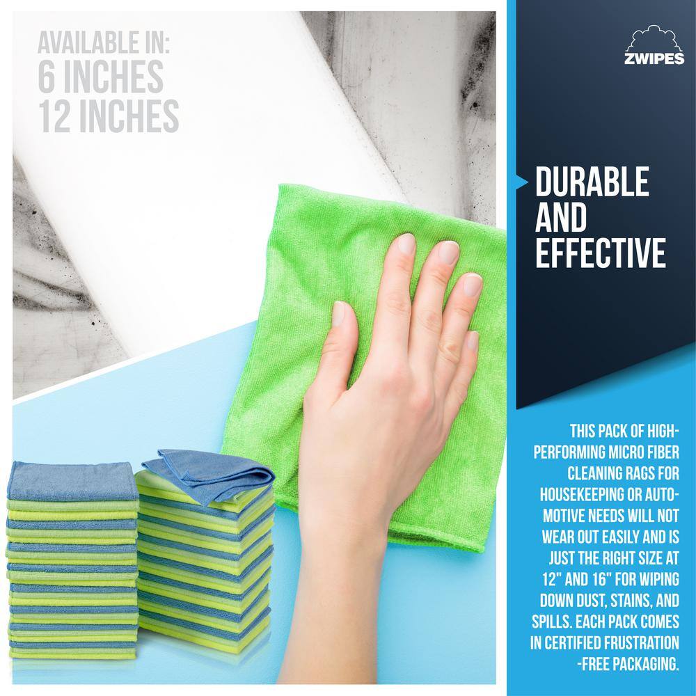 Zwipes Microfiber Cleaning Cloths Multi-Colored (48-Pack) 948