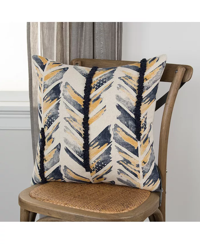 Rizzy Home Chevron Polyester Filled Decorative Pillow， 20