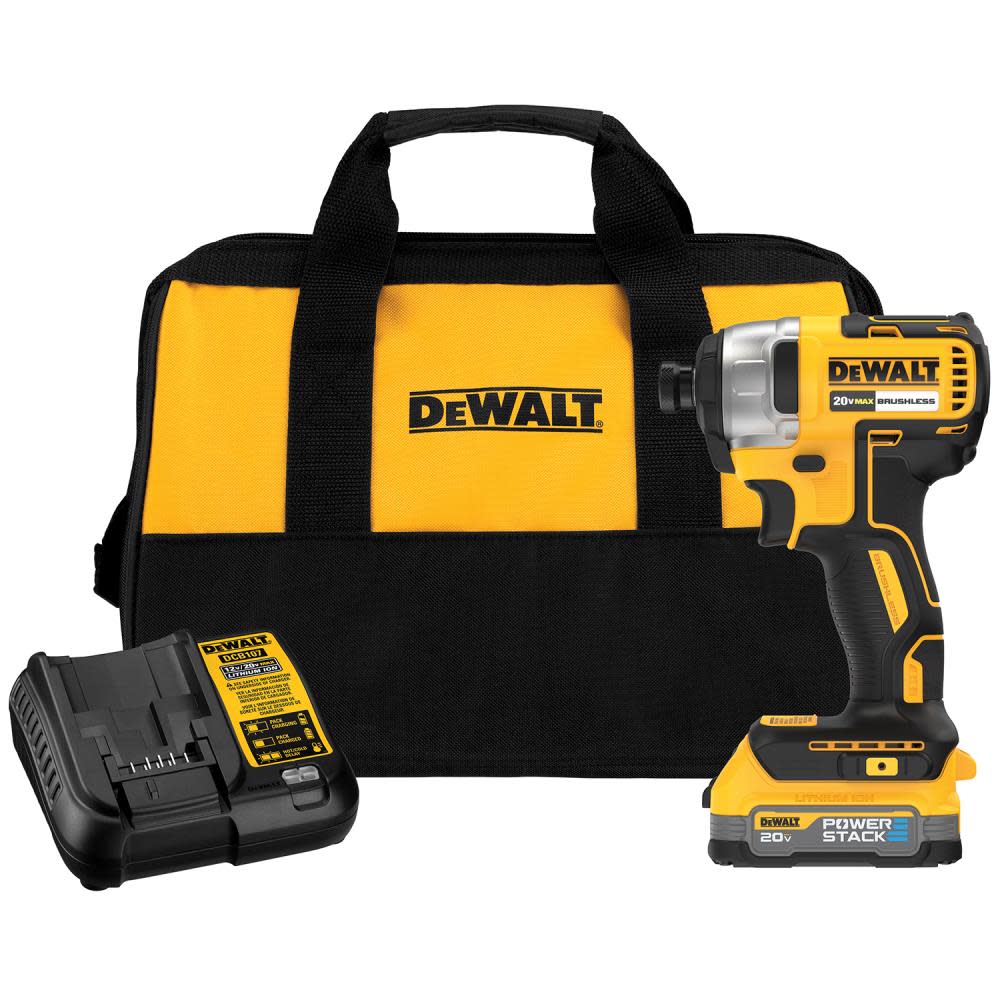 DEWALT 20V MAX 1/4 Impact Driver Kit with POWERSTACK Compact Battery