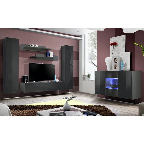 Fly SBII-A1 Wall Mounted Floating Modern Entertainment Center