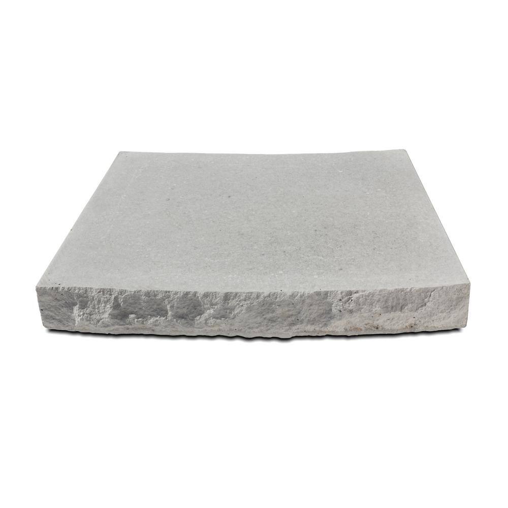 Silver Creek Stoneworks 18.75 in. W x 12 in D. x 2.25 in. H Indiana Limestone Concrete Radius Seat Wall Cap Chiseled 2 Sides (3-pack) 119122515