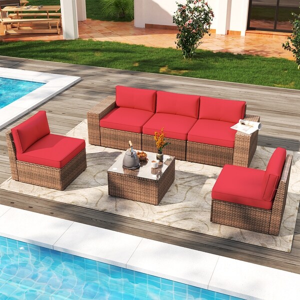 6Piece Wicker Sectional Sofa Set