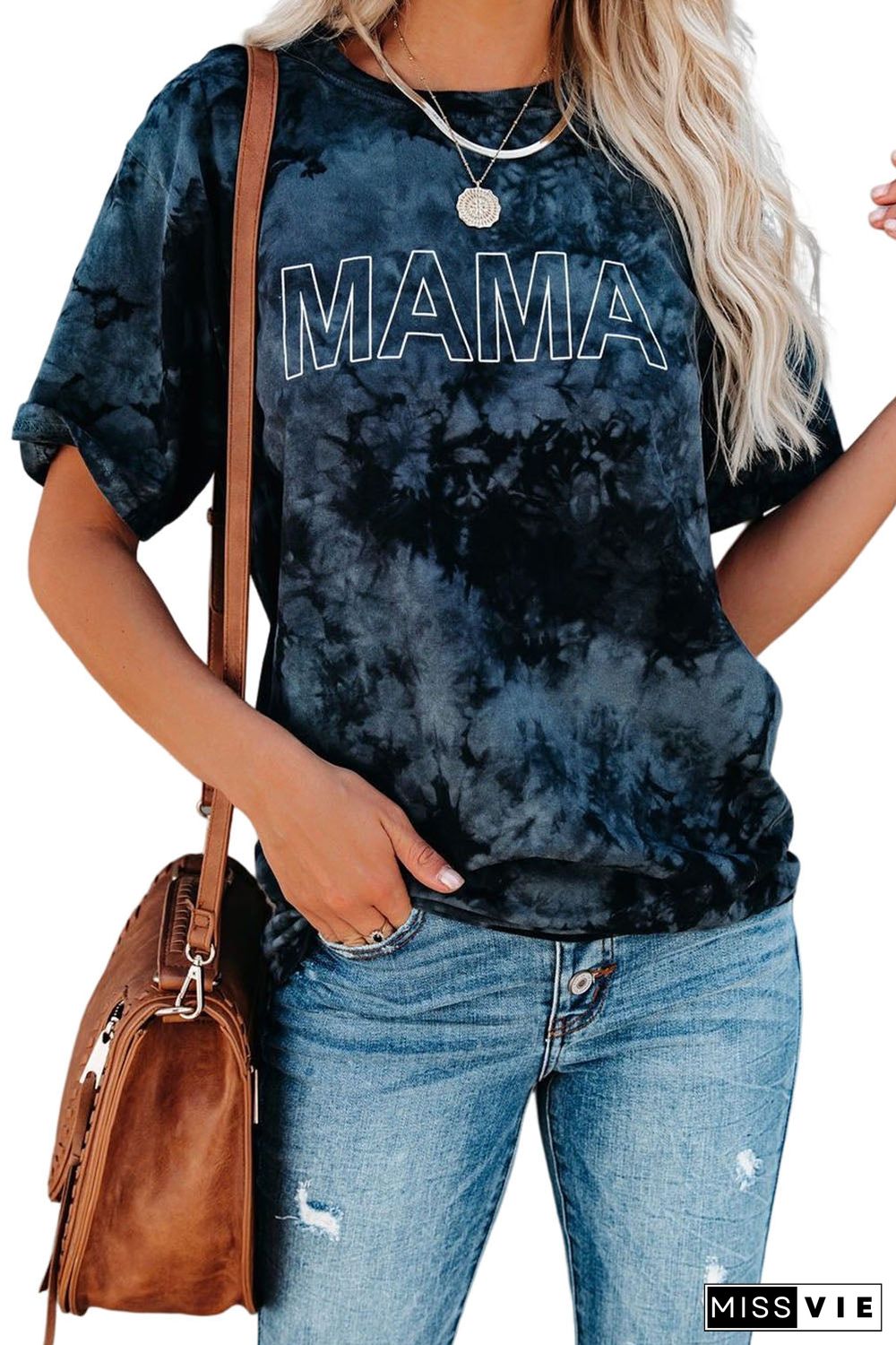 Vintage Tie Dye MAMA Printed Tee