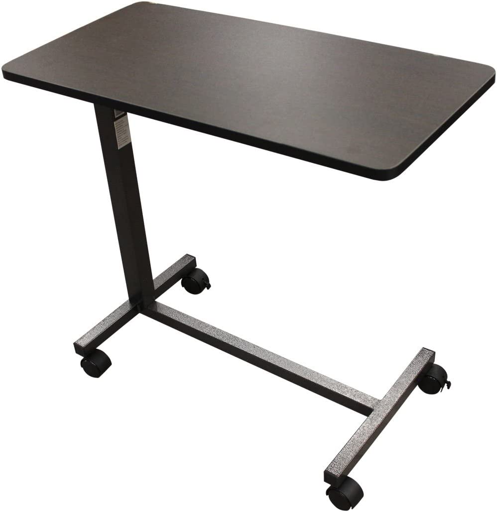 Drive Medical 13067 Non Tilt Top Overbed Table， Silver Vein