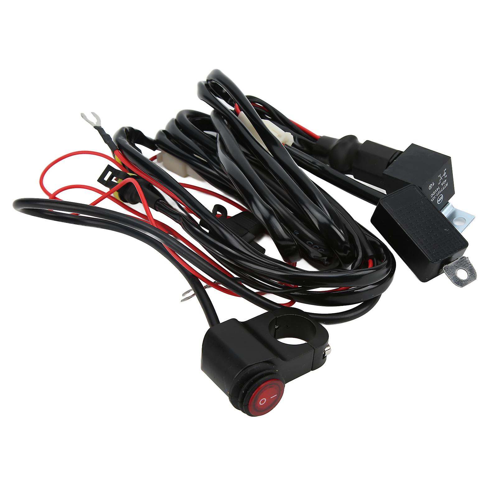 13ft Led Light Switch Wiring Harness 14awg 1to2 With Relay 40a Fuse For Motorcycle Suv Atv Utv