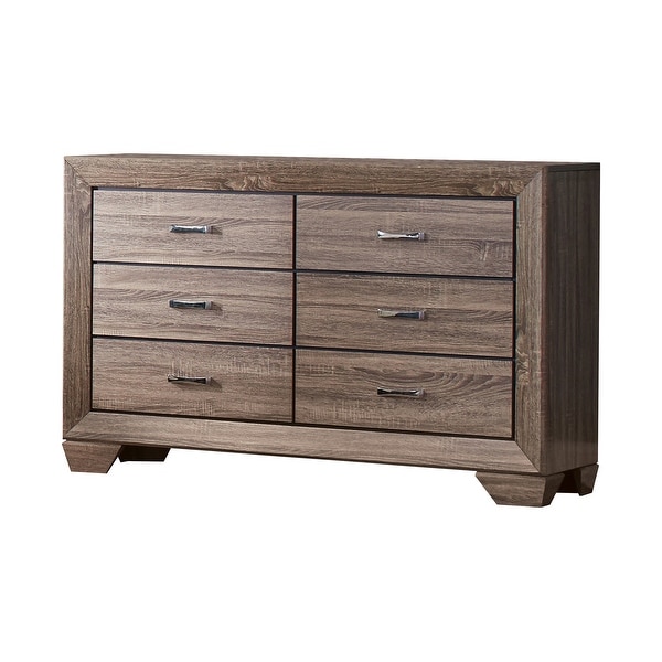 Oatfield Washed Taupe 3-piece Panel Bedroom Set with Dresser - - 35029035