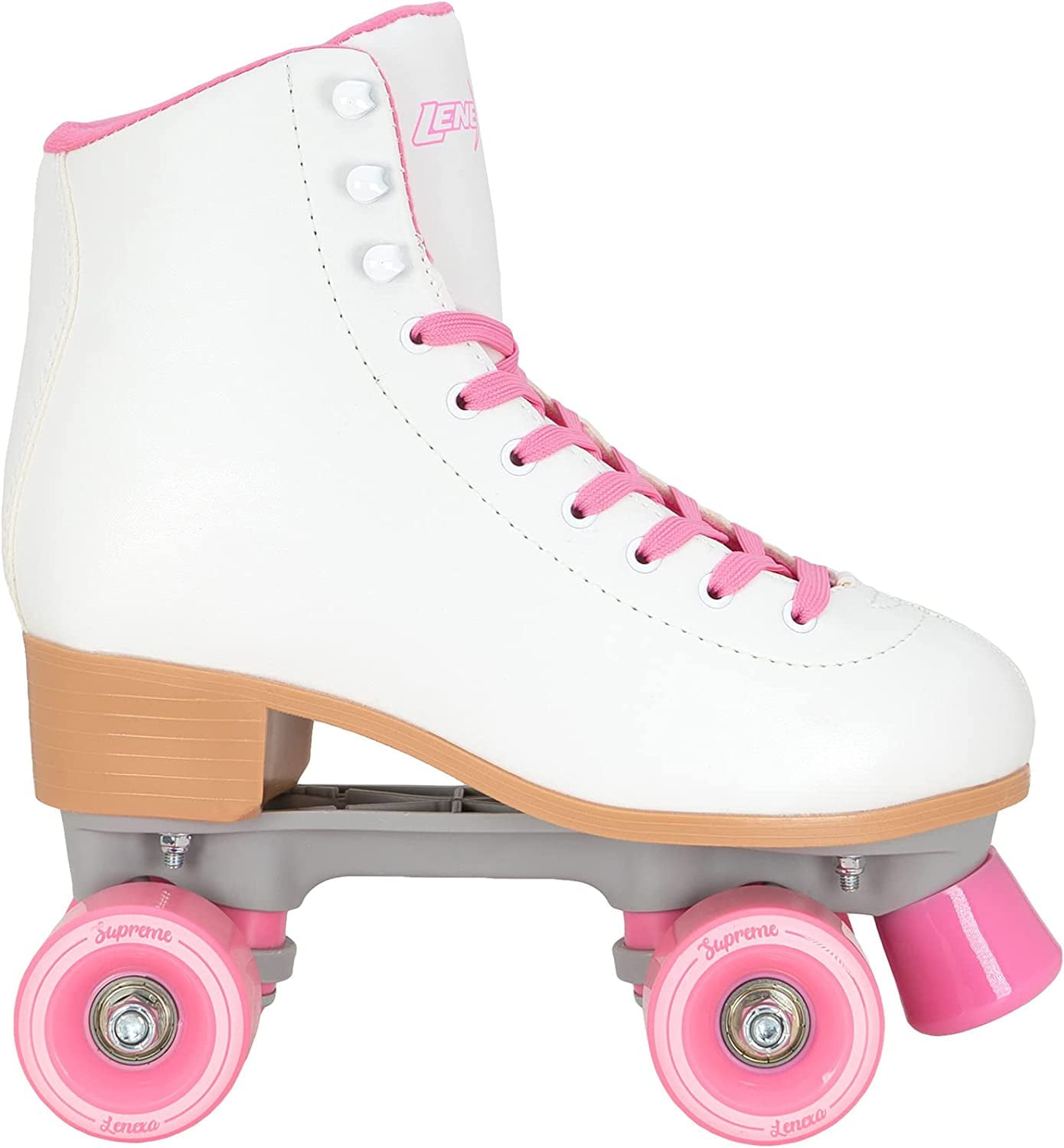 Lenexa  Women's and Girl's Roller Skates - White/Pink (Ladies Size 5)