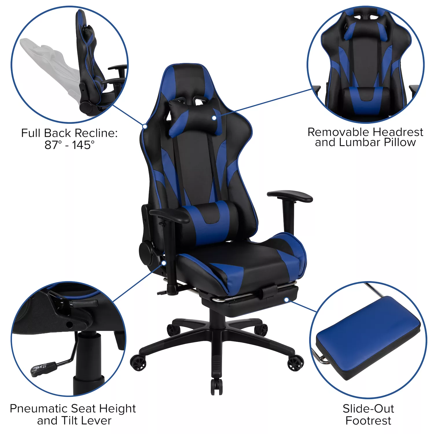 Flash Furniture X30 Gaming Racing Office Ergonomic Computer Chair