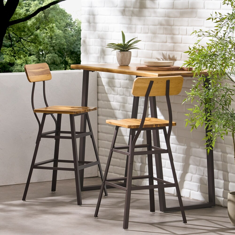 Ramona 3 piece Acacia Wood Bar Set by Christopher Knight Home