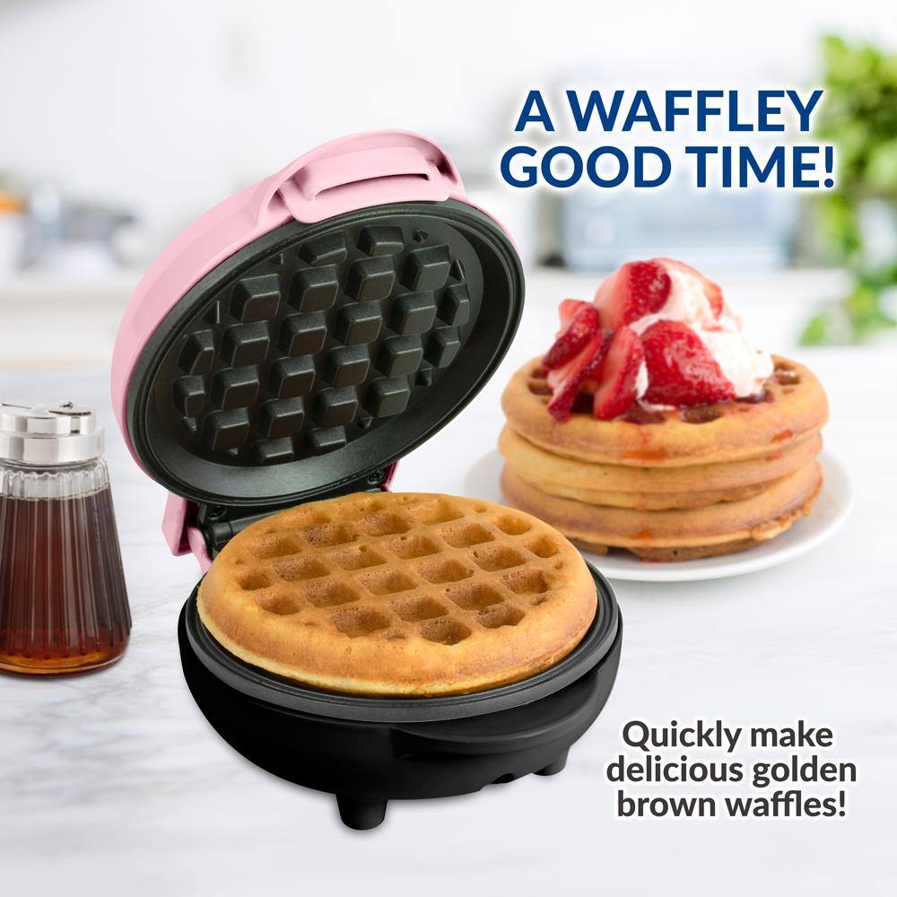 Nostalgia Personal Pink Electric Waffle Maker NMWF5PK