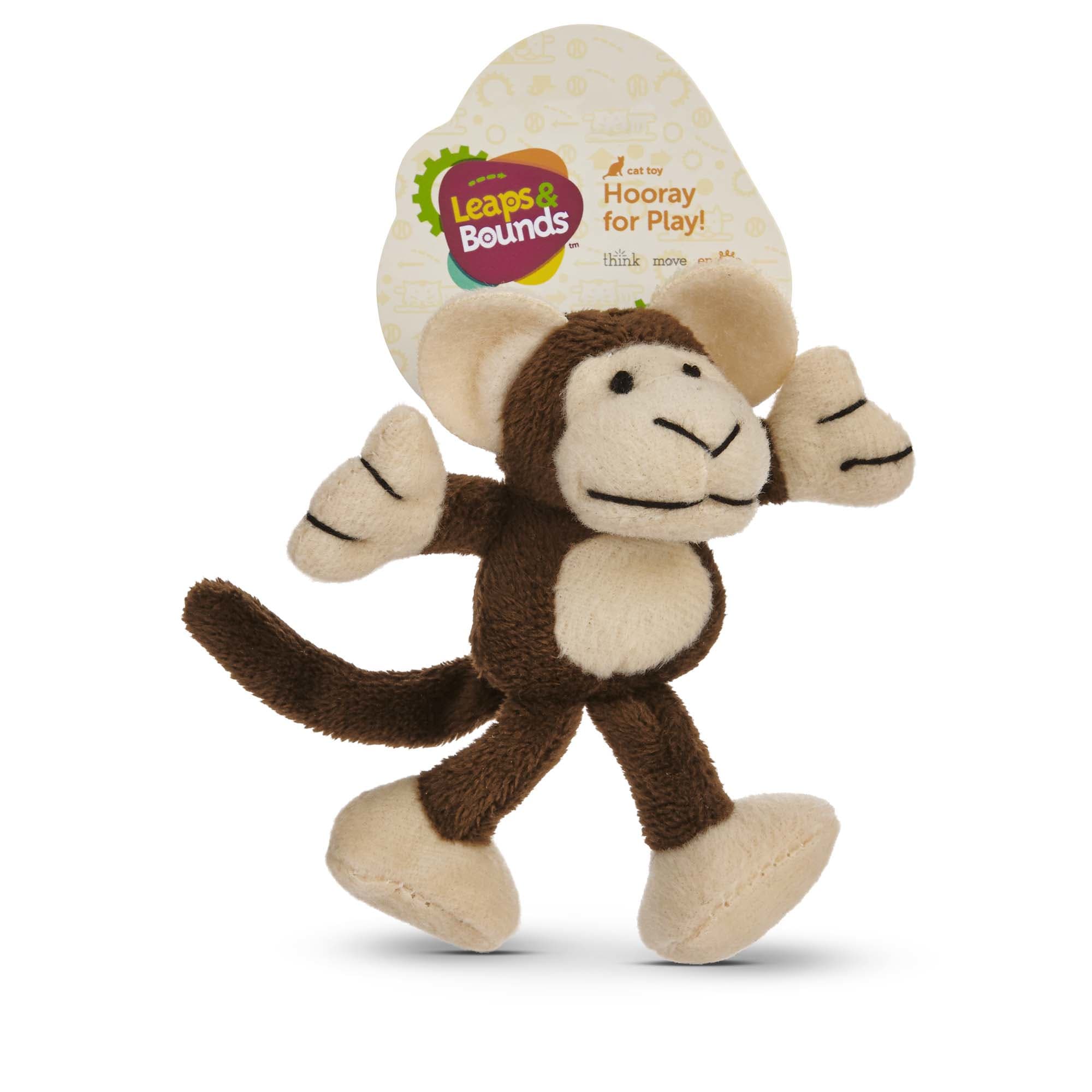 Leaps  Bounds Cuddle Monkey Catnip Cat Toy， 4.5 Length