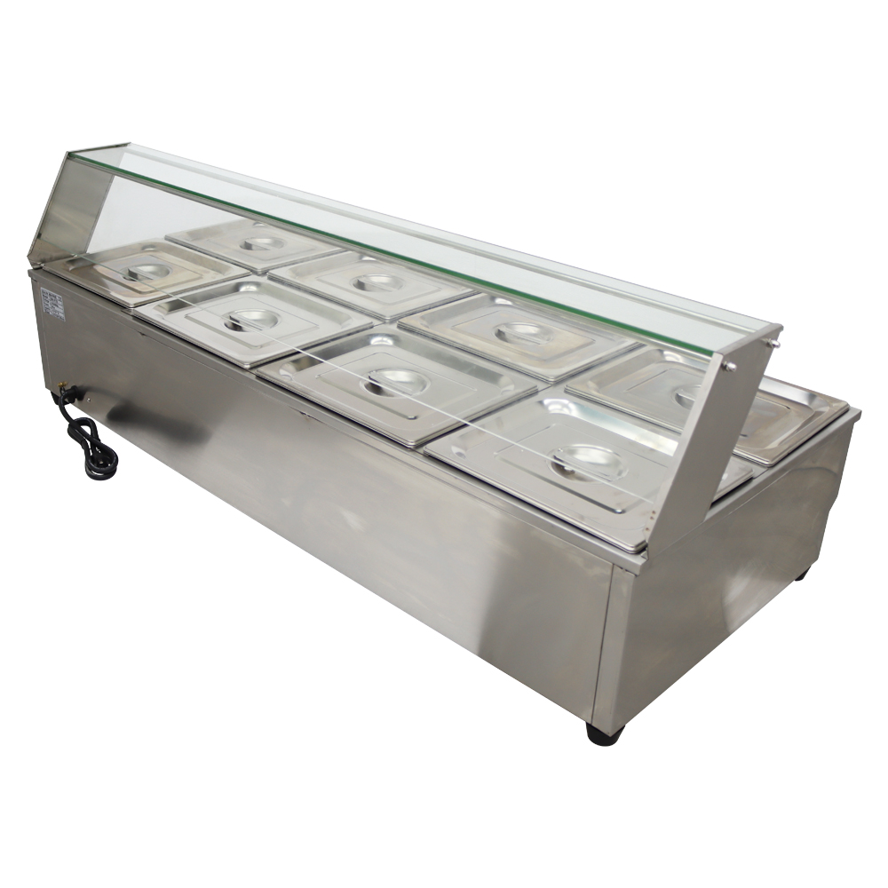 TECHTONGDA Buffet Food Warmer Stainless Steel Bain Marie Buffet Countertop 8 Pan Electric Steam Heater 6