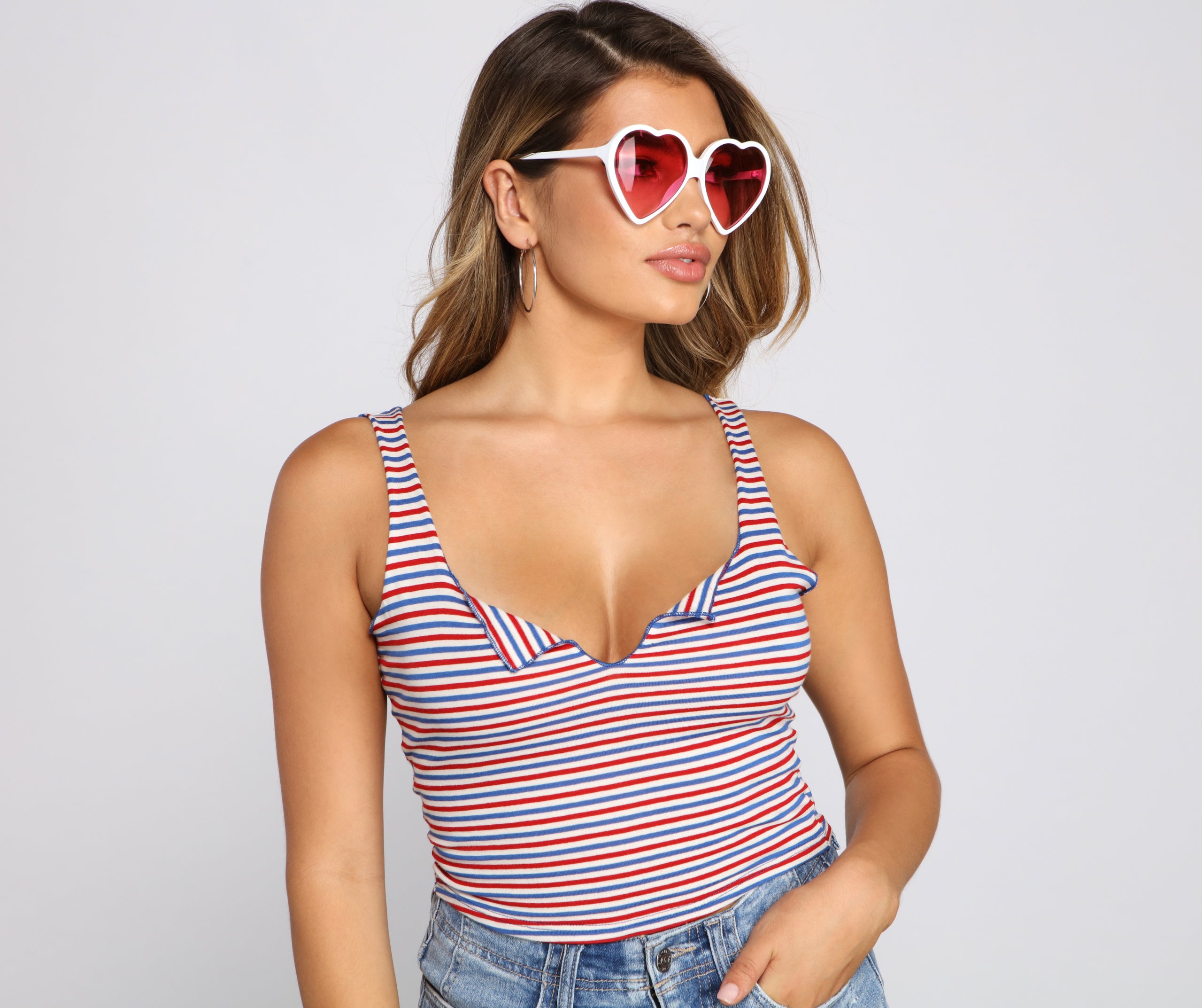 America's Sweetheart Striped Crop Top