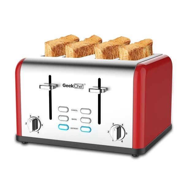 4-slice stainless steel toaster