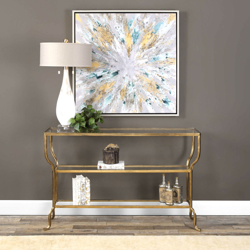 Uttermost Deline Gold Console Table   Contemporary   Console Tables   by HedgeApple  Houzz