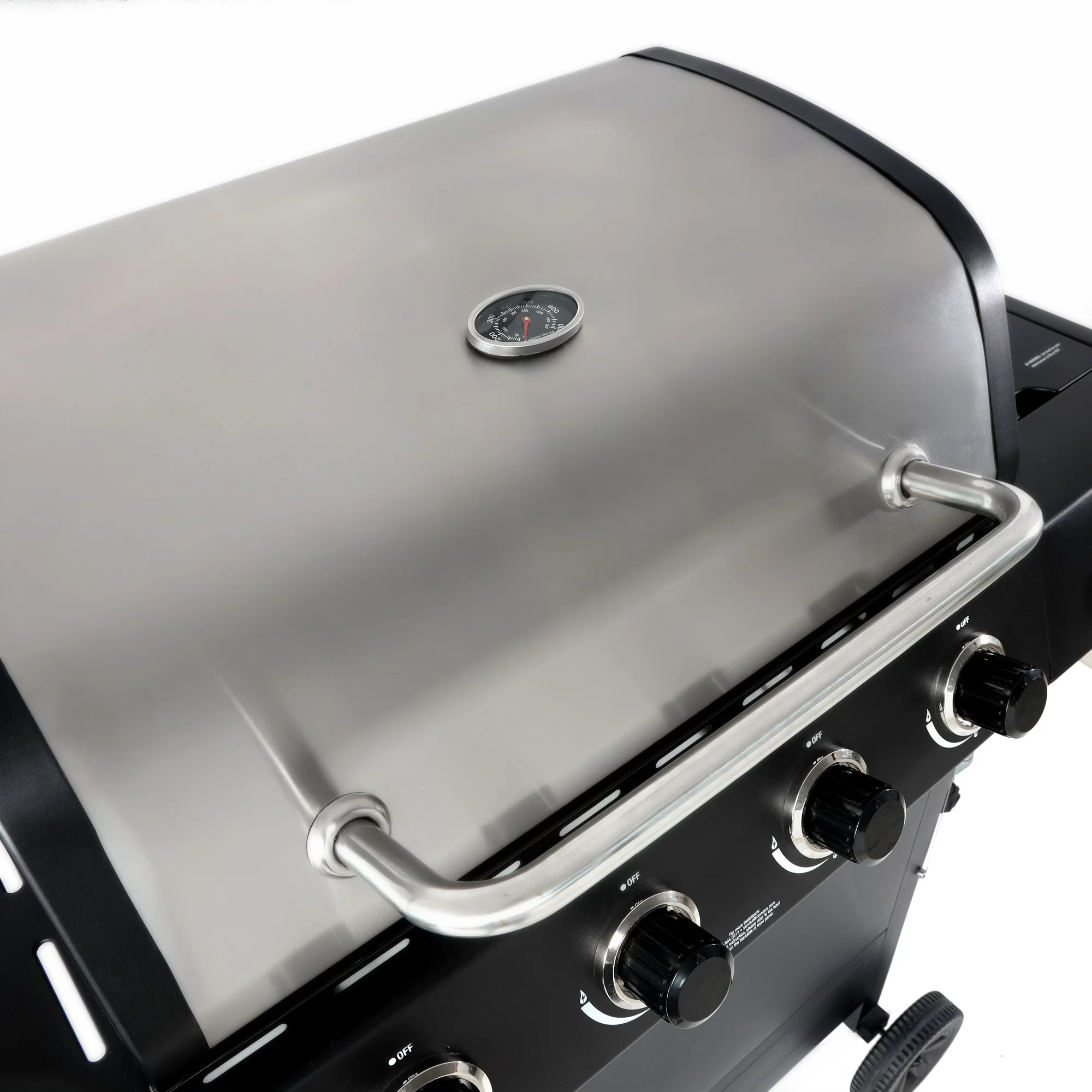 RevoAce 4-Burner Propane Gas Grill with Side Burner， Stainless Steel and Black