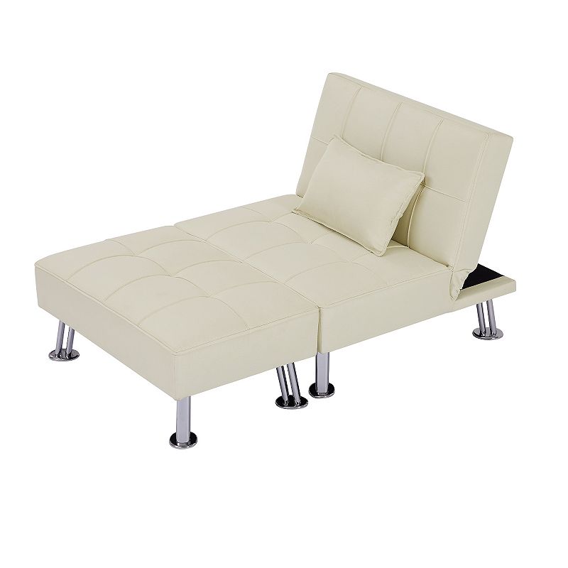 F.c Design Single Sofa Bed With Ottoman - Convertible Folding Futon Chair， Lounge Chair Set