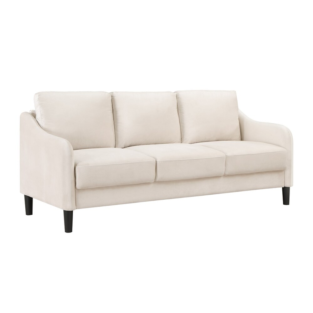 Modern Velvet 3 Seater Sofa Versatile Removable Cushions Couch Foam Cushions Sofa with Wood Frame for Living Room