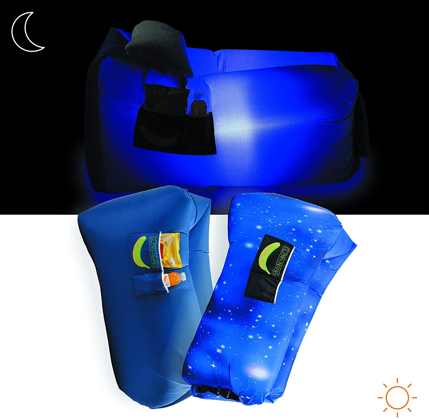 Rukket Sports Products Glow-Nana Light-Up Air Lounger (One Size)