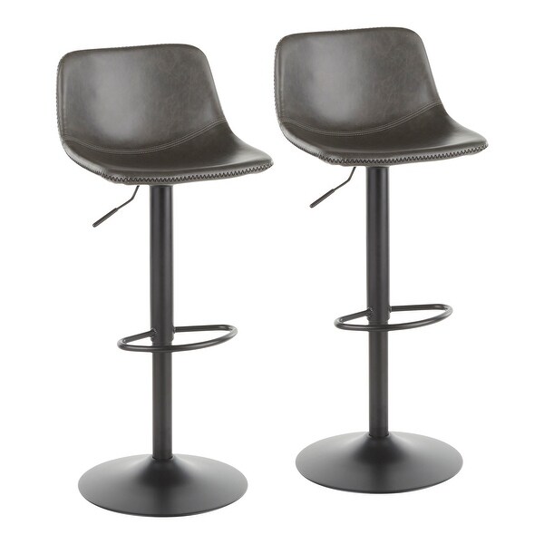 Carbon Loft Richard Adjustable Faux Leather Bar Stool - Set of 2