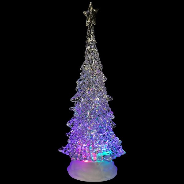 LED Lighted Acrylic Christmas Tree with Star Decoration