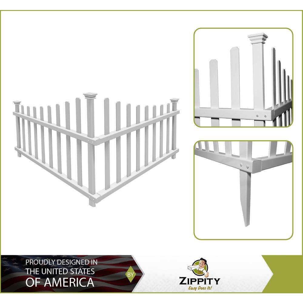 Zippity Outdoor Products 3.3 ft. x 2.5 ft. Ashley Corner Vinyl Fence Panel Kit ZP19007