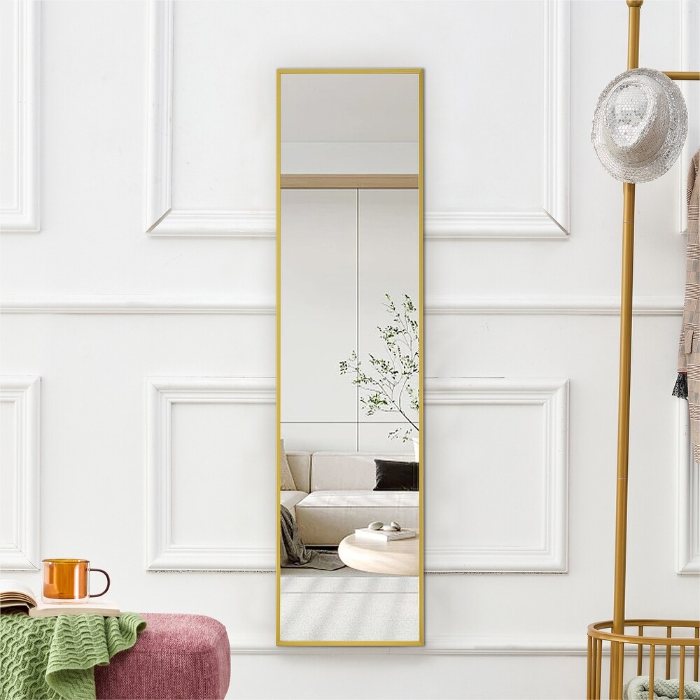 Aluminium alloy Metal Frame Wall Mounted Full Body Mirror Golden 63\