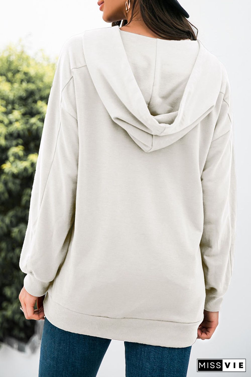 Drop Shoulder Criss-cross Hoodie Wholesale