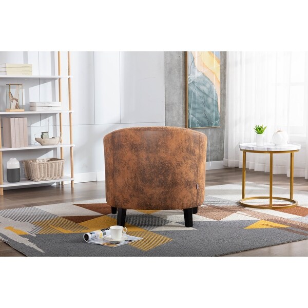 Barrel Accent Chair with Arms Microfiber Club Chairs Bucket Chair Upholstered Tub Chair for Living Room Bedroom