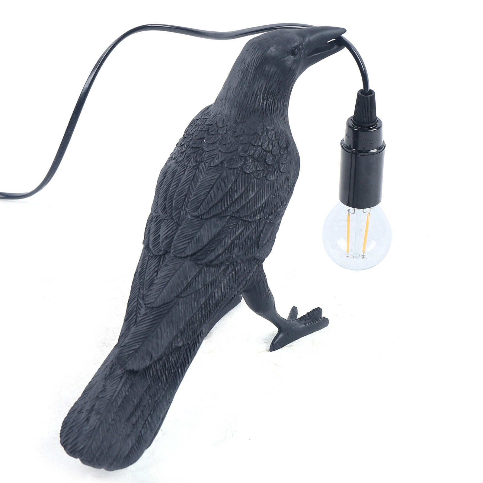 Contemporary Portable Natural Resin Bird Shape Table Lamp Black Resin Bird Table Lamps Crow Desk LED Lamp Bedroom Perfect Decor Resin Bird Table Lamps Crow Desk LED Lamp Bedroom Desk Light Fixtures