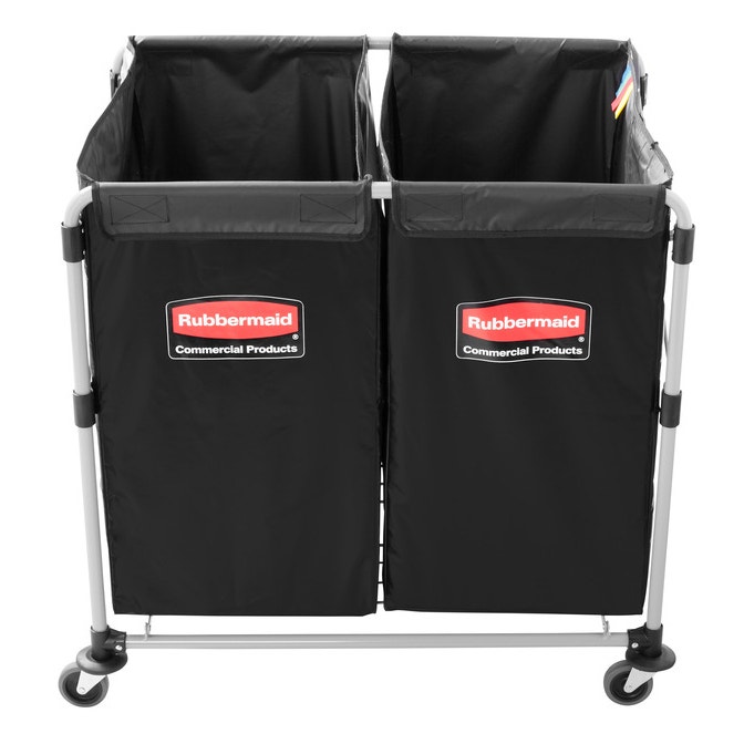 Rubbermaid 1881781 8-Bushel Two-Section Collapsible Laundry Cart