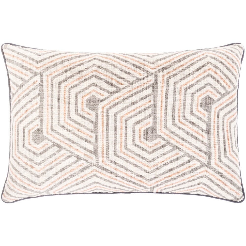 Mabel Handwoven Geometric Cotton Lumbar Throw Pillow