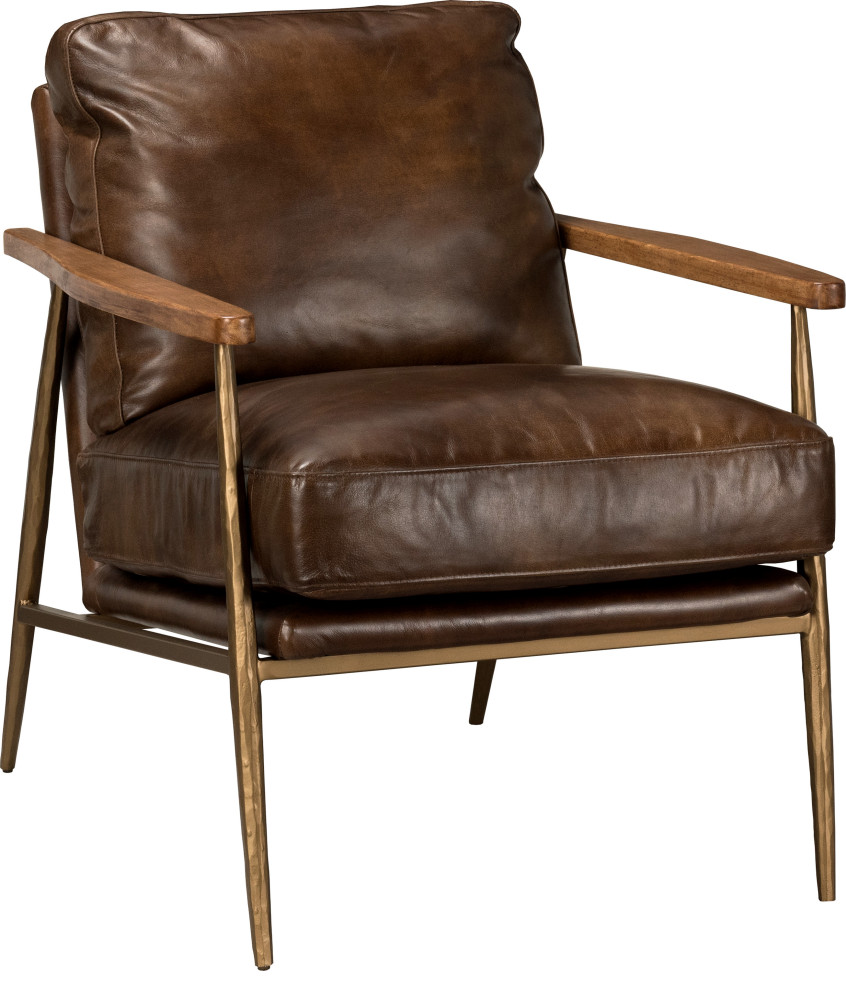 Arnold Leather Club Chair   Midcentury   Armchairs And Accent Chairs   by HedgeApple  Houzz