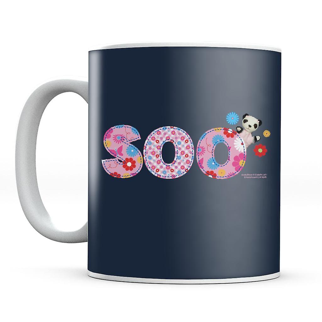 Sooty Soo Floral Text Mug