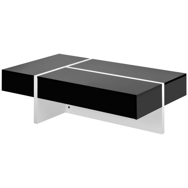 Coffee Table with Storage High Gloss Coffee Tables Cocktail End Table Modern Rectangle - as picture