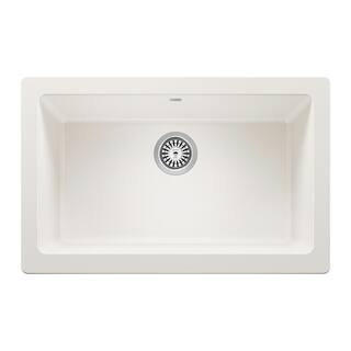 Blanco VINTERA White Granite Composite 30 in. Super Single Bowl Farmhouse Apron Kitchen Sink 526541