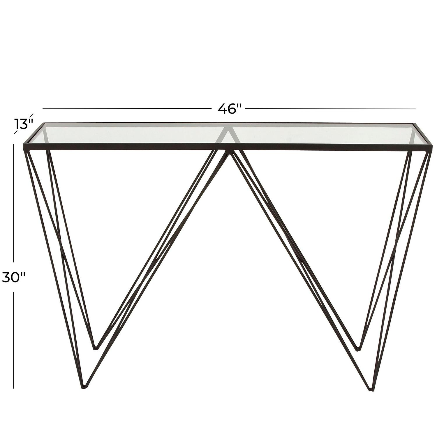 DecMode 30 x 46 Black Metal Modern Console Table