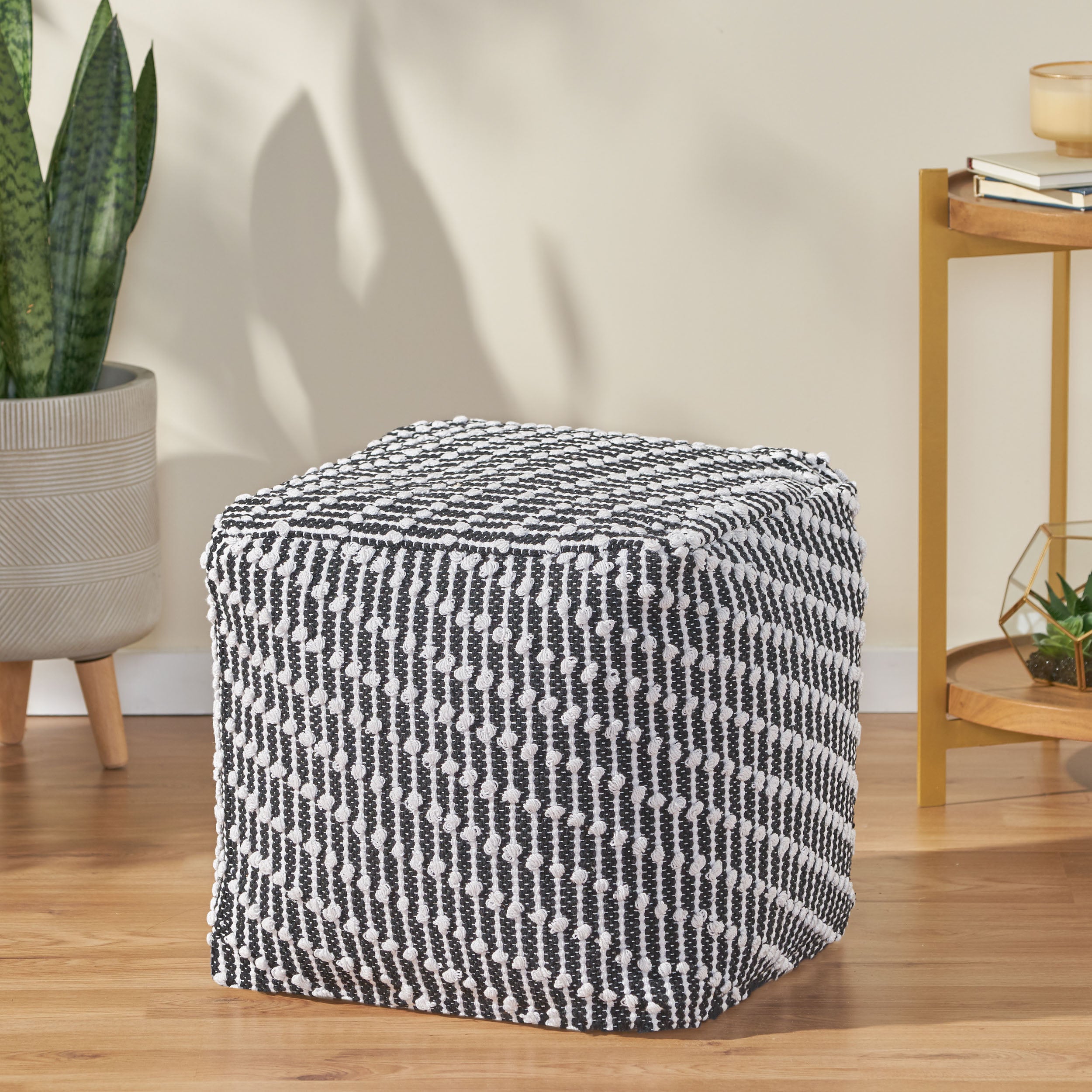 Jihad Boho Fabric Cube Pouf