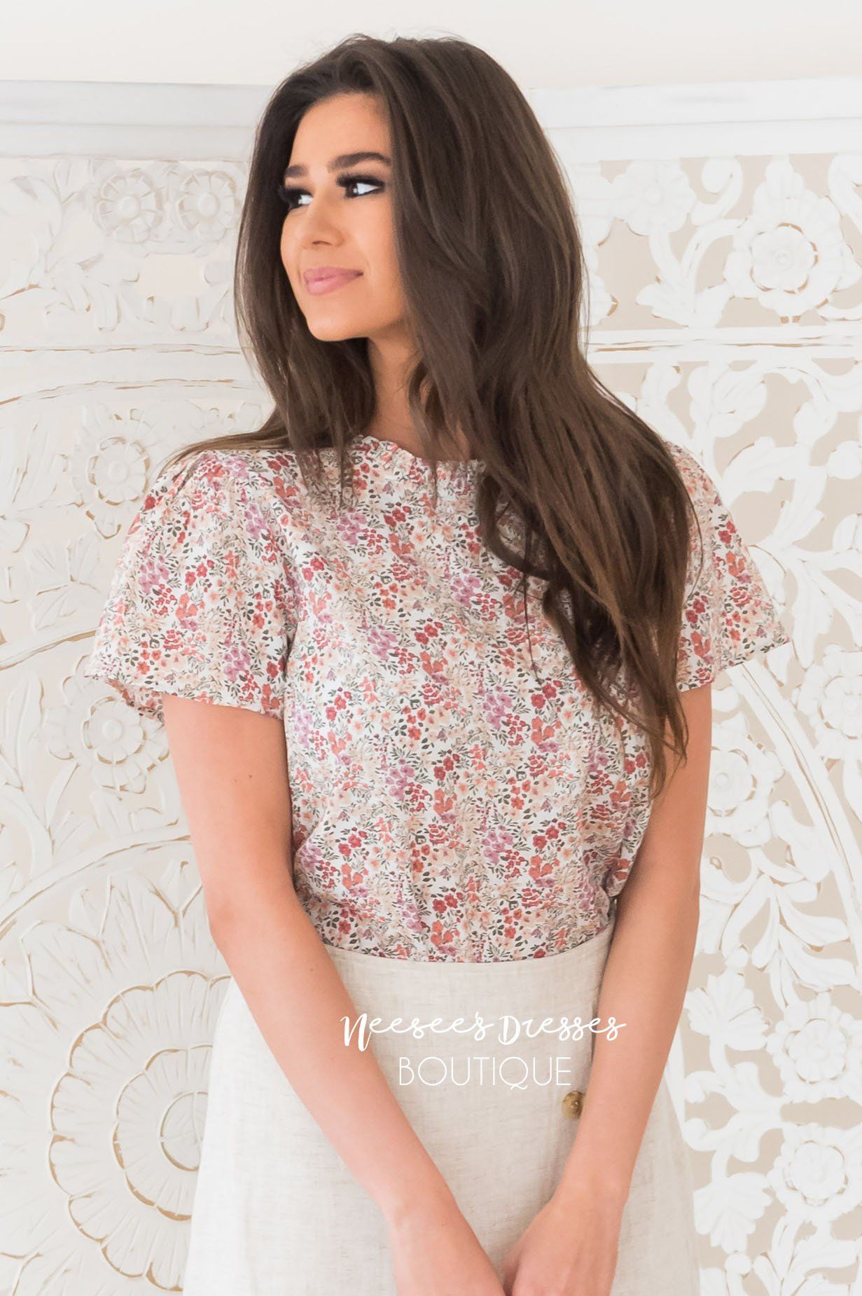 Daisy Garden Modest Floral Blouse