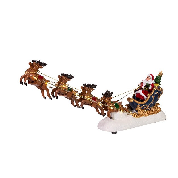 Kurt Adler 7 inch Battery operated Led Santa With Sleigh Table Piece