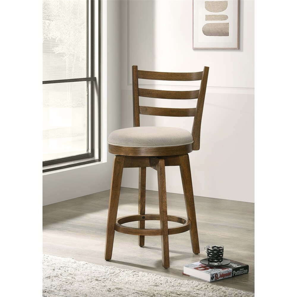 Ladder Back Counter Height Chair with Upholstered Seat