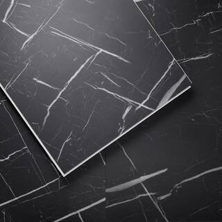 Lucida Surfaces TerraCore Nero Marquina 22 MIL x 12 in. W x 24 in. L Click Lock Waterproof Vinyl Tile Flooring (864 sqftpallet) TC-606PLT