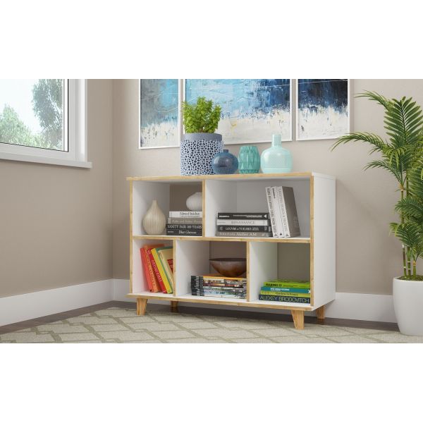 Minetta Low Bookcase in White