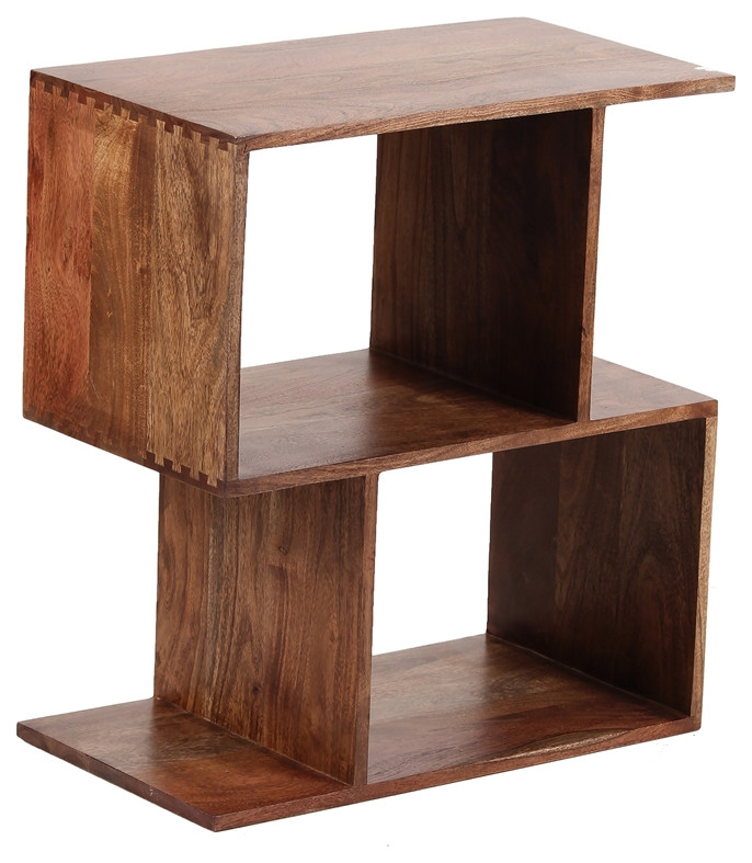 Hawthorne Collections Portola Solid Acacia Wood Bookcase   Brown   Transitional   Bookcases   by Homesquare  Houzz