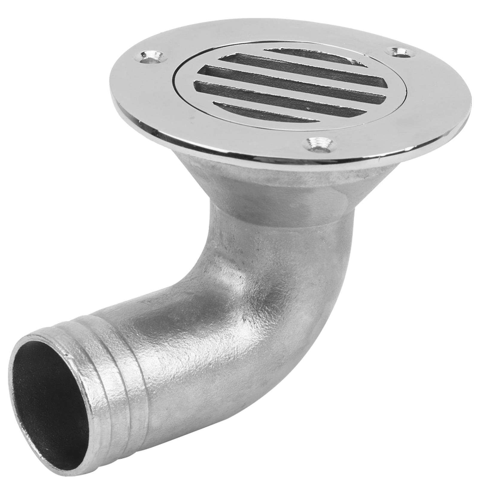 Durable Boat Floor Drain 316 Stainless Steel Marine 90 Degree Boat Floor Deck Water Drain32mm