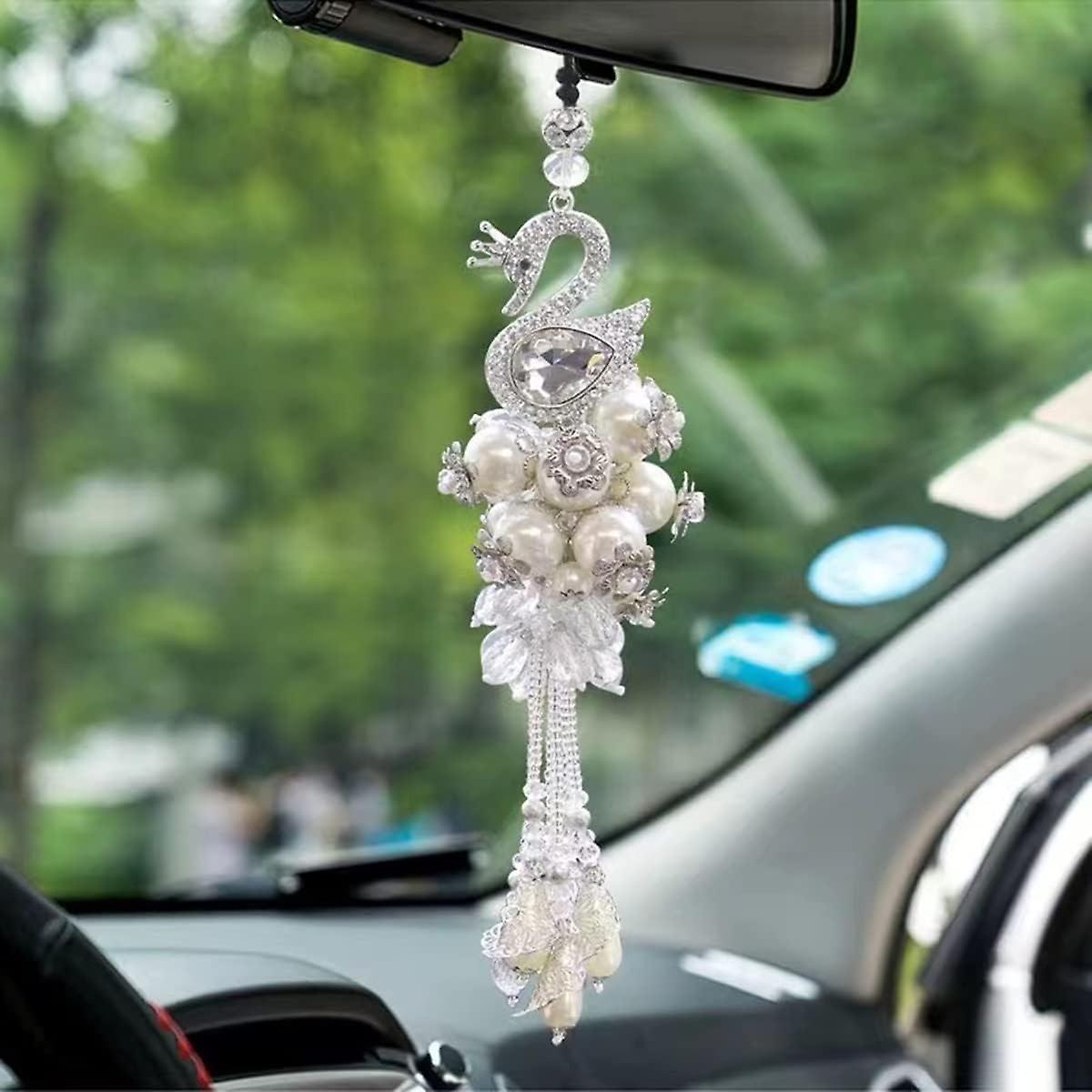 Wannianmu Car Rearview Mirror Pendant， Car Alloy Metal Pendant Decoration， Car Rhinestone Pendant， Car Crystal Interior Ornament， Car Accessories