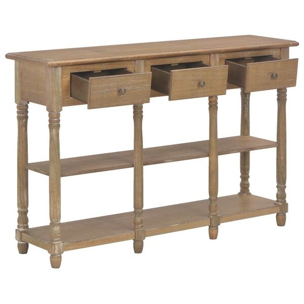 Console Table Entryway Table with Storage Shelves， Industrial Wood Hallway Sofa Table for Living Room， Couch， Kitchen Counter